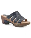 White Mountain Valora Platform Sandal In Navy Woven