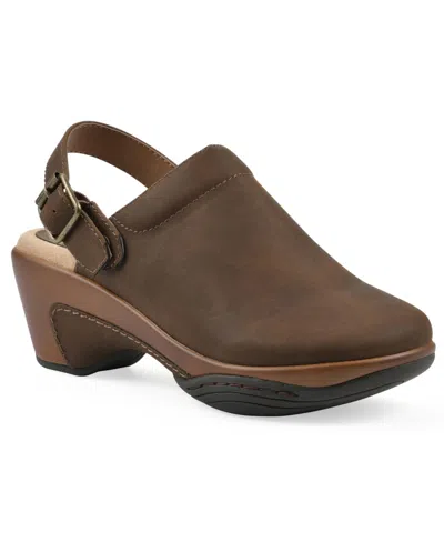 White Mountain Women's Viewable Slingback Clogs In Brown Smooth