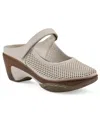 White Mountain Women's Vinto2 Mary Jane Clog Mules In Eggshell Sueded Smooth