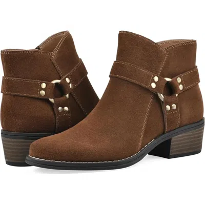 White Mountain Women's  Altossa Boots Hazel Suede Western Bootie Zogg1969 In Brown