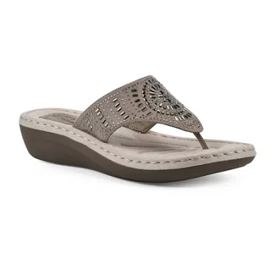 White Mountain Womens Cliffs Spring 2026 Slide Sandals In Gray