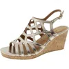 White Mountain Flaming Wedge Sandals In Gold