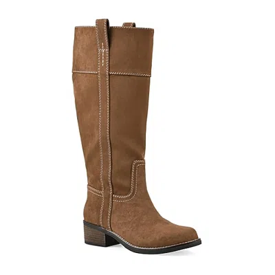 White Mountain Womens Fall 2026 Block Heel Riding Boots In Brown