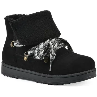 White Mountain Womens Faux Fur Lined Faux Fur Shearling Boots In Multi