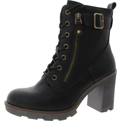White Mountain Womens Lace-up Man Made Mid-calf Boots In Black