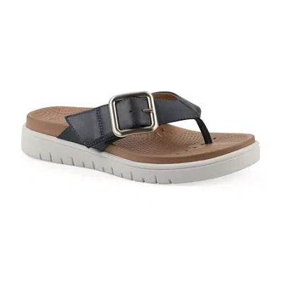 White Mountain Nalla Womens Adjustable Strap Footbed Sandals In Black