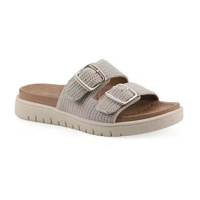 White Mountain Womens Nanny Slide Sandals In Brown
