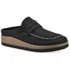 White Mountain Womens Open Stitch Manmade Clogs In Black