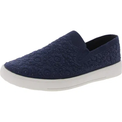 White Mountain Womens Rhinestone Textured Slip-on Sneakers