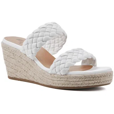 White Mountain Yoyo Womens Woven Man Made Wedge Sandals