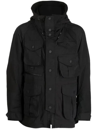 White Mountaineering Cargo Hooded Jacket In Black