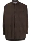 White Mountaineering Brown Jacquard Shirt In Brown