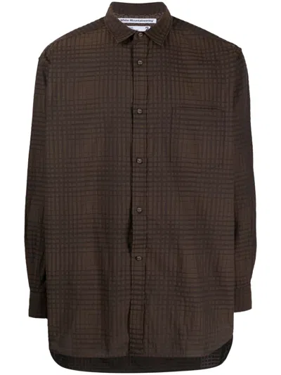 White Mountaineering Brown Jacquard Shirt