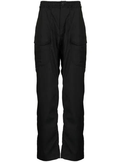 White Mountaineering Elasticated Waist Straight-leg Trousers In Black