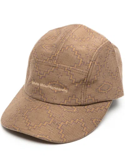 White Mountaineering Embroidered-logo Detail Baseball Cap In Brown