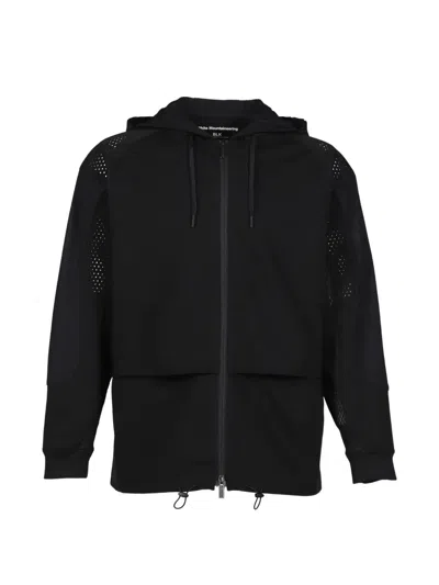 White Mountaineering Layered Zip-up Hoodie In Black