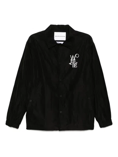 White Mountaineering Logo-print Coach Jacket In Black