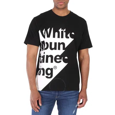 White Mountaineering Men's Black Shadow Logo Printed T-shirt