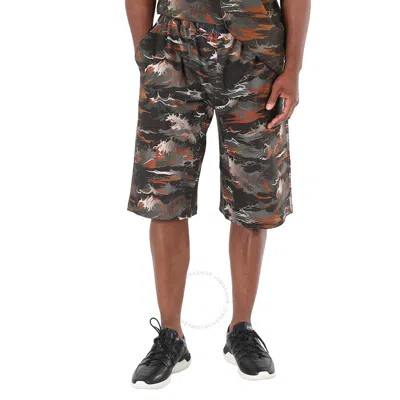 White Mountaineering Men's Graphic-print Wide-leg Shorts In Black