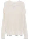 White Mountaineering Pullover Mit Lochstrickmuster In Nude