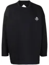 White Mountaineering Patch-detail Crew-neck Sweatshirt In Black