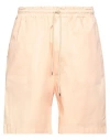 White Over Man Shorts & Bermuda Shorts Apricot Size Xl Cotton In Orange