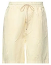 White Over Man Shorts & Bermuda Shorts Pastel Yellow Size L Cotton In Yellow
