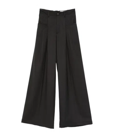 White Sand 88 Belt Loop Casual Pants In Black