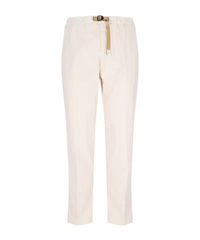 White Sand 88 Belted Casual Pants In White