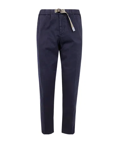 White Sand 88 Elastic Waist Casual Pants In Black