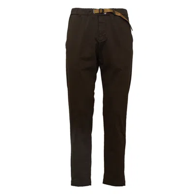 White Sand Adjustable Drawstring Gabardine Pants In Red
