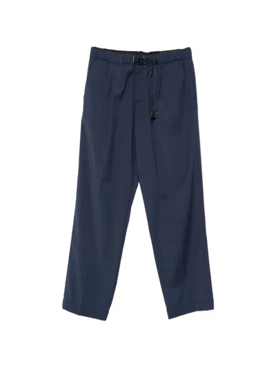 White Sand Alex F Belted Pleated Trousers In Blue