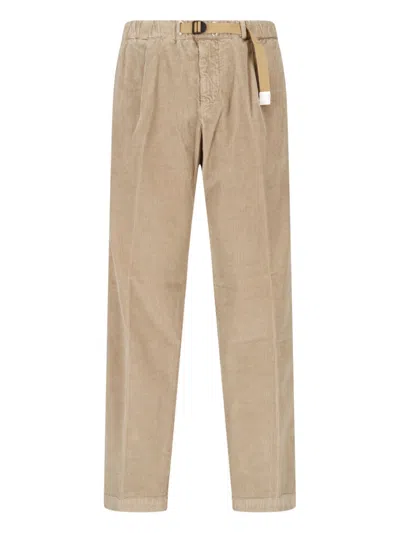 White Sand Beige Cotton-lyocell Trousers For Men In Neutral