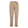 White Sand Beige Drawstring Waist Pants With Flap Pockets In Neutral