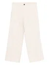 White Sand Button-fastening Belt-loops Trousers In Neutral
