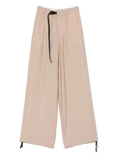 White Sand Beige Wide-leg Trousers