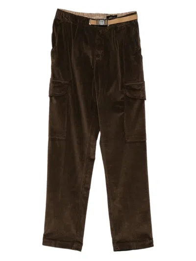 White Sand Belt Corduroy Trousers In Animal Print