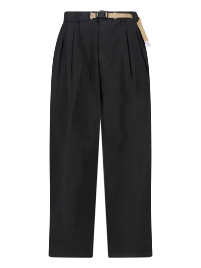 White Sand Belt Pants In Black