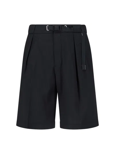 White Sand Belt Shorts In Black