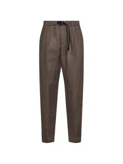 White Sand Belt Trousers In Brown