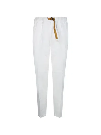 White Sand Belt Trousers In White