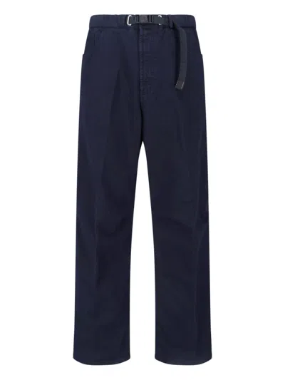White Sand Wide Waist Pants In Blue