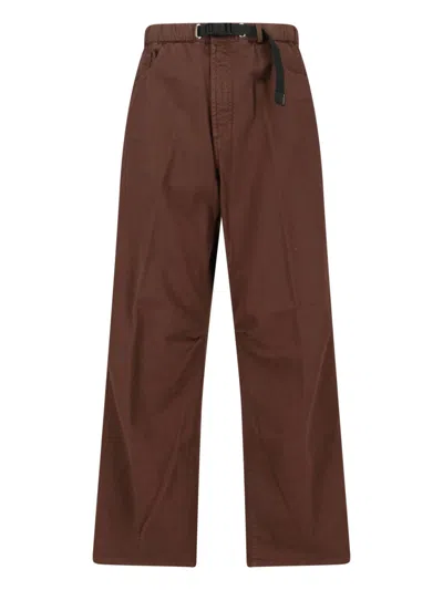 White Sand Wide Waist Pants In Brown