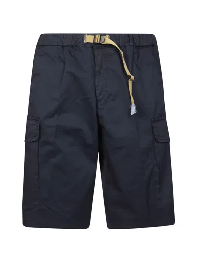 White Sand Belted Cargo Shorts In Blue