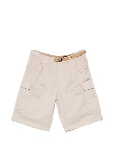 White Sand Belted Cargo Shorts In Neutral