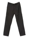 White Sand Belted Cargo Trousers In Gray