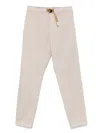 White Sand Belted Chino Trousers In Neutrals