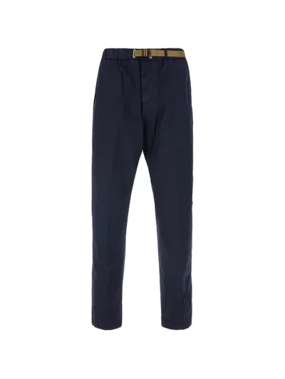 White Sand Belted Chinos In Blue