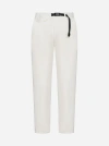 WHITE SAND BELTED COTTON TROUSERS