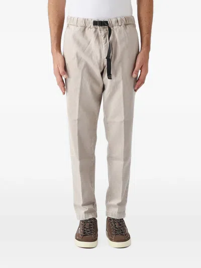 White Sand Belted Elasticated-waistband Trousers In Neutrals